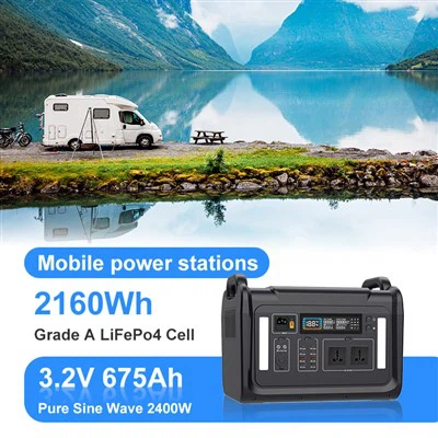 Estación de energía solar de emergencia al aire libre 2400W Batería de litio portátil 2160wh